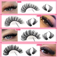 Goddvenus Eyelashes Cluster Lashes 14-20mm Thick Fluffy Individual Eyelashes 80D-200D Volume Lashes Individual Cluster Dramatic Russian Eyelash Clusters D Curl DIY Eyelash Extensions 320pcs