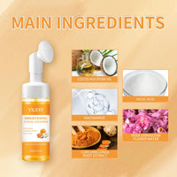 Tpyag Turmeric Facial Cleanser,100ml Face Cleanser,Soothing Cleansing Foam, Turmeric & Kojic Acid Foaming Brightening Facial Cleanser, Turmeric Cleansing Foam for All Skin Types