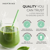 Super Greens Powder with 17 Superfoods – Green Powder Superfood Made with Organic Clean Greens and Superfood Powder. Pair Green Superfood Powder with Green Juice Or Smoothie Mix. Made by Inspiriko
