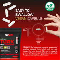 Turkesterone 14000mg | 180 Capsules Vegan Ajuga Turkestanica 50:1 Extract Supplement - Turkesterone High Strength Muscle Growth & Strength - NO Fillers or Binders by PROELITE