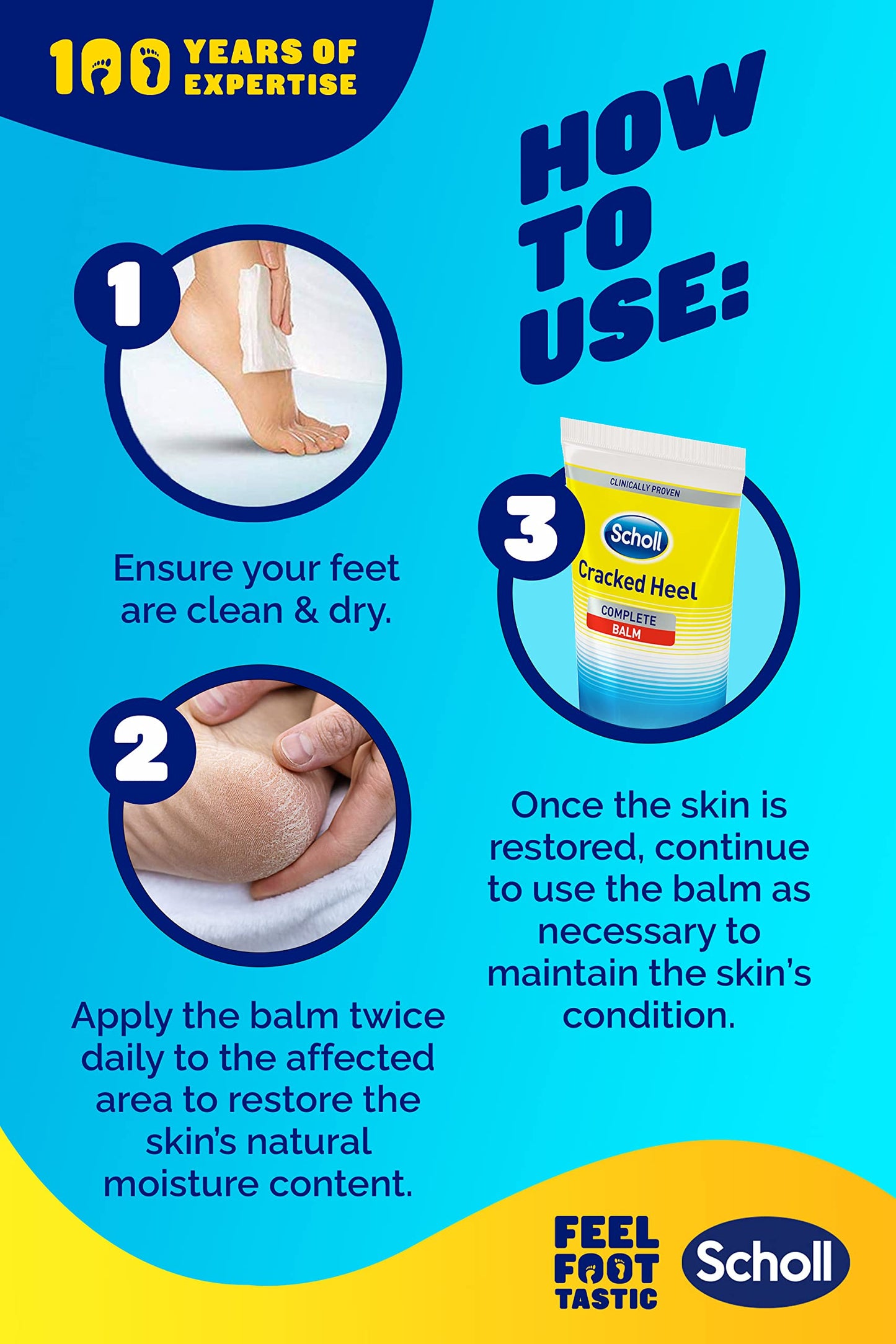 Scholl Cracked Heel Repair Moisturizing Cream Active Repair K+, 60 ml (Pack of 1)