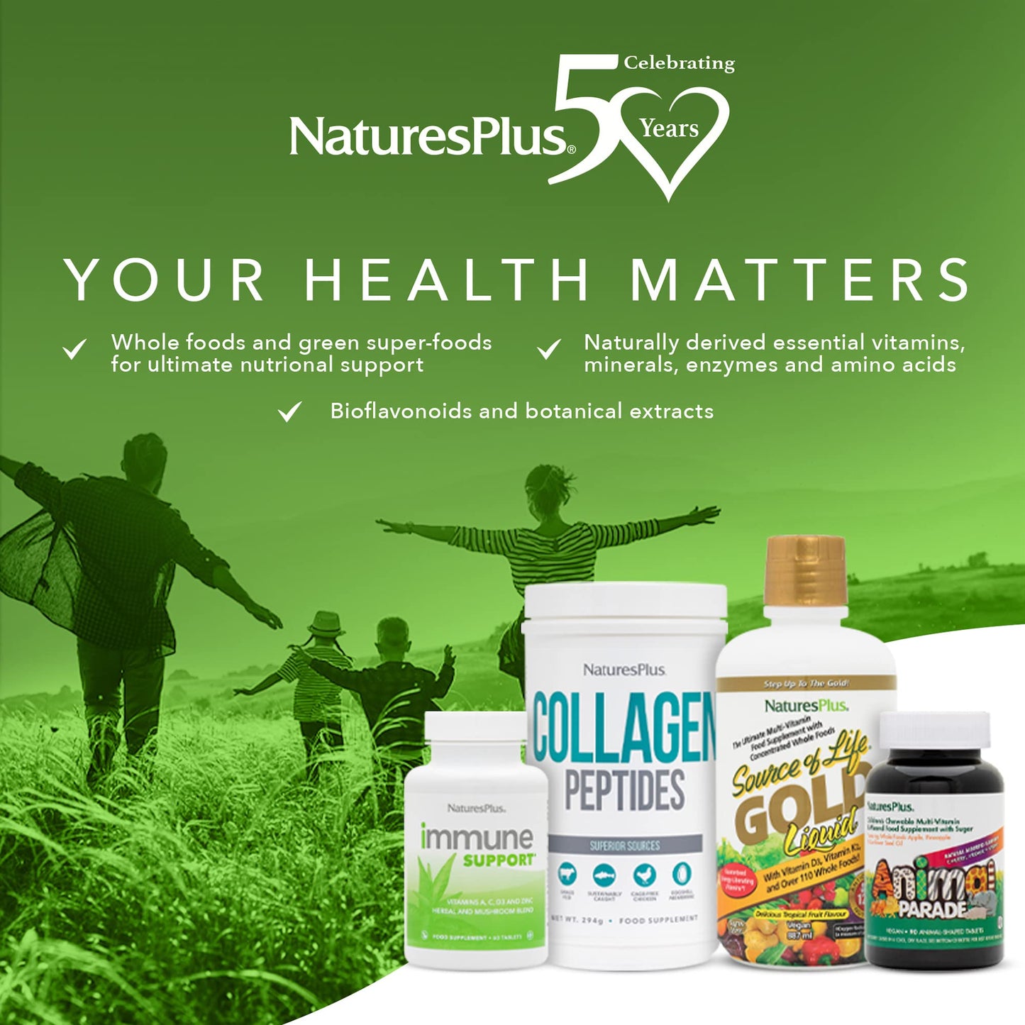 Nature's Plus NaturesPlus BioAdvanced Hair Skin and Nails - Vegan Collagen Support - High Strength Biotin, Hyaluronic Acid and Antioxidants - Gluten Free, Vegan - 60 Capsules