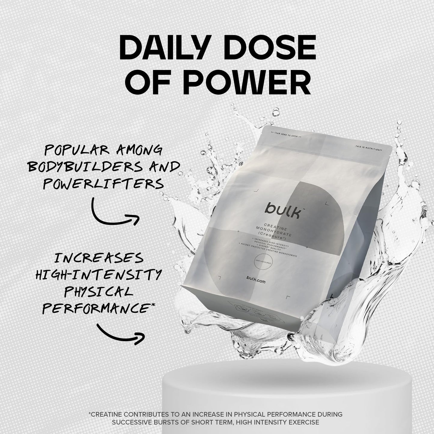 Bulk Creapure Creatine Monohydrate Powder, 500 g, Packaging May Vary