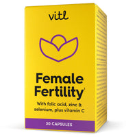 VITL Vitl Female Fertility Supplement - 30 Vegan Capsules - Includes Folic Acid, Vitamin B12 & Zinc - Formulated with 17 Essential Nutrients & Vitamins - Conception Support for Women - 1 Month Supply