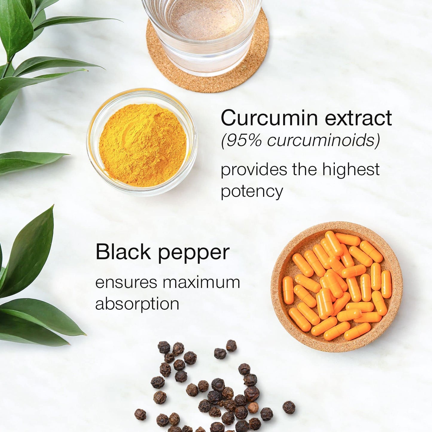 SuperSelf Turmeric Curcumin Capsules High Strength with Black Pepper - Pure Curcumin Extract with 95% Curcuminoids - 60 Tablets One a Day 500mg - Premium Turmeric Herbal Supplements - Enhanced Absorption