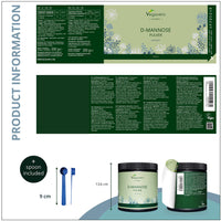 Pure D-Mannose Powder Vegavero® 250g | NO Additives, Lab-Tested | 100% Naturally Sourced from Corn | Scoop Included | Vegan