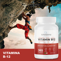 BANDINI Bandini® Vitamin B12 365 Vegan (1 Year Coverage) - Methylcobalamin 1000 µg - 100% Vegan Tablets - VIT B 12 Supplement - Energy Metabolism, Physical and Mental Tiredness