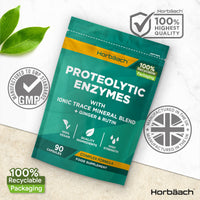 Proteolytic Enzymes Complex with Trace Minerals | 90 Vegan Capsules | Digestive Enzyme Supplement with Papain, Bromelain, Ginger, Selenium, Zinc & More! | by Horbaach