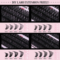 Goddvenus Eyelashes Cluster Lashes 14-20mm Thick Fluffy Individual Eyelashes 80D-200D Volume Lashes Individual Cluster Dramatic Russian Eyelash Clusters D Curl DIY Eyelash Extensions 320pcs