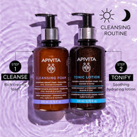Apivita Face Cleansing Foam for Face & Eyes 300ml - Foaming Facial Cleanser & Makeup Remover - Natural Face Wash with Lavender, Olive and Propolis - Gently Cleanses, Hydrates, Antioxidant Protection