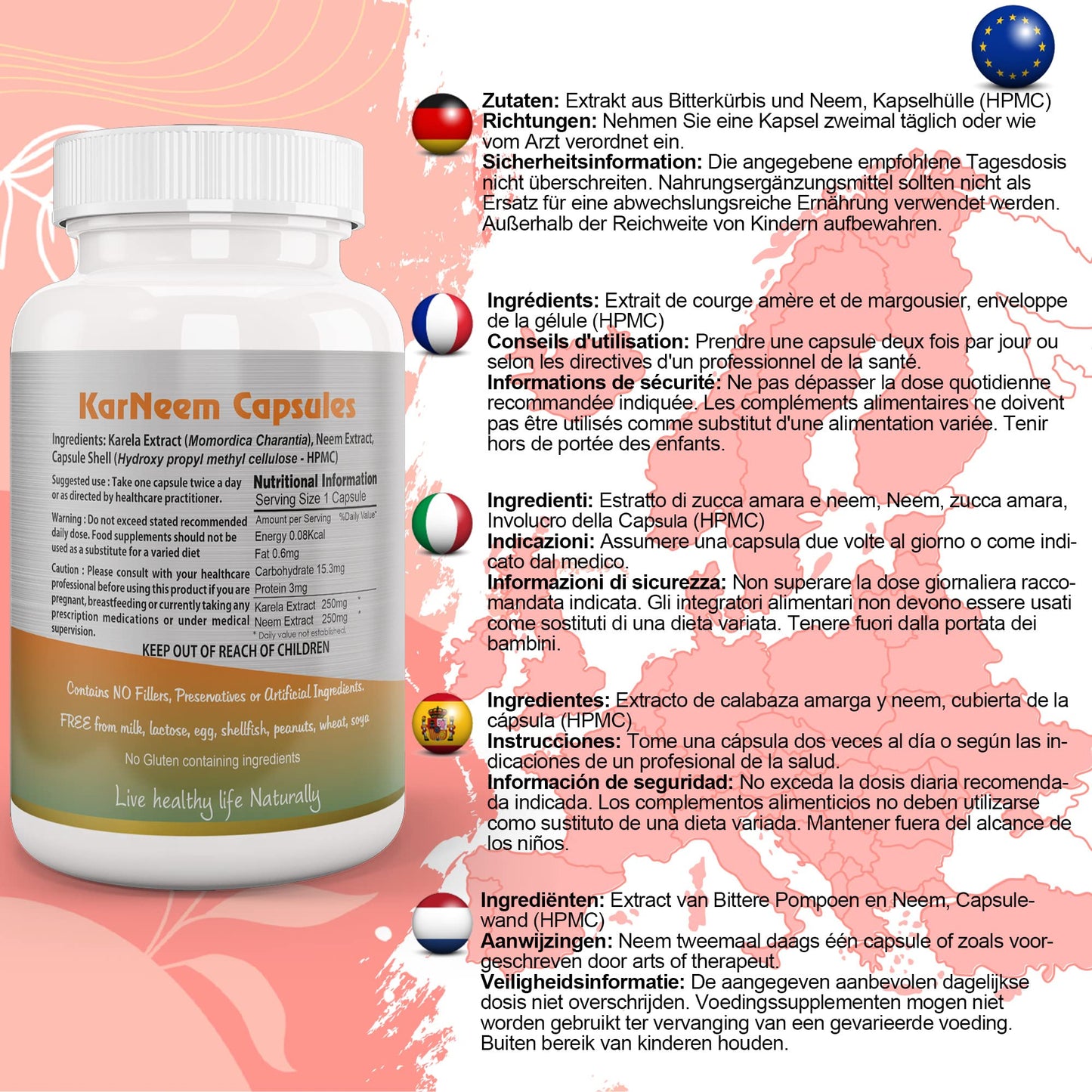 Ayushya Karneem (Karela Neem) Capsule, 60 Capsules, Natural, (Pack of 1)