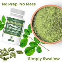 Nutripact Moringa Oleifera Capsules - 1800mg per Serving - Pure Moringa Powder Supplement (not Tablets) - 90 Vegan Caps - High Strength Moringa
