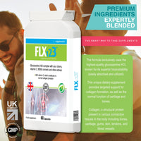 FLX123 FLX 123 - Vitamin C, Turmeric, Glucosamine, Ginseng, Rosehip, Ginger Root, Montmorency Cherry. Super Strength Formulation Helps to Maintain Joint Health, Mobility and Hydration. Turmeric Tablets.