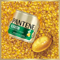 Pantene Smooth and Sleek Hair Mask, Keratin Hair Mask, Up to 72H of Smooth and Shiny Hair in 1 use, 300 ml