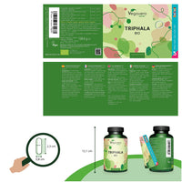Pure Triphala Powder Organic Vegavero® 1300mg | 180 Capsules (3 Month Supply) | NO Additives, Lab-Tested | Ayurveda Products | Gut Health Supplements & Immune System Booster | Vegan