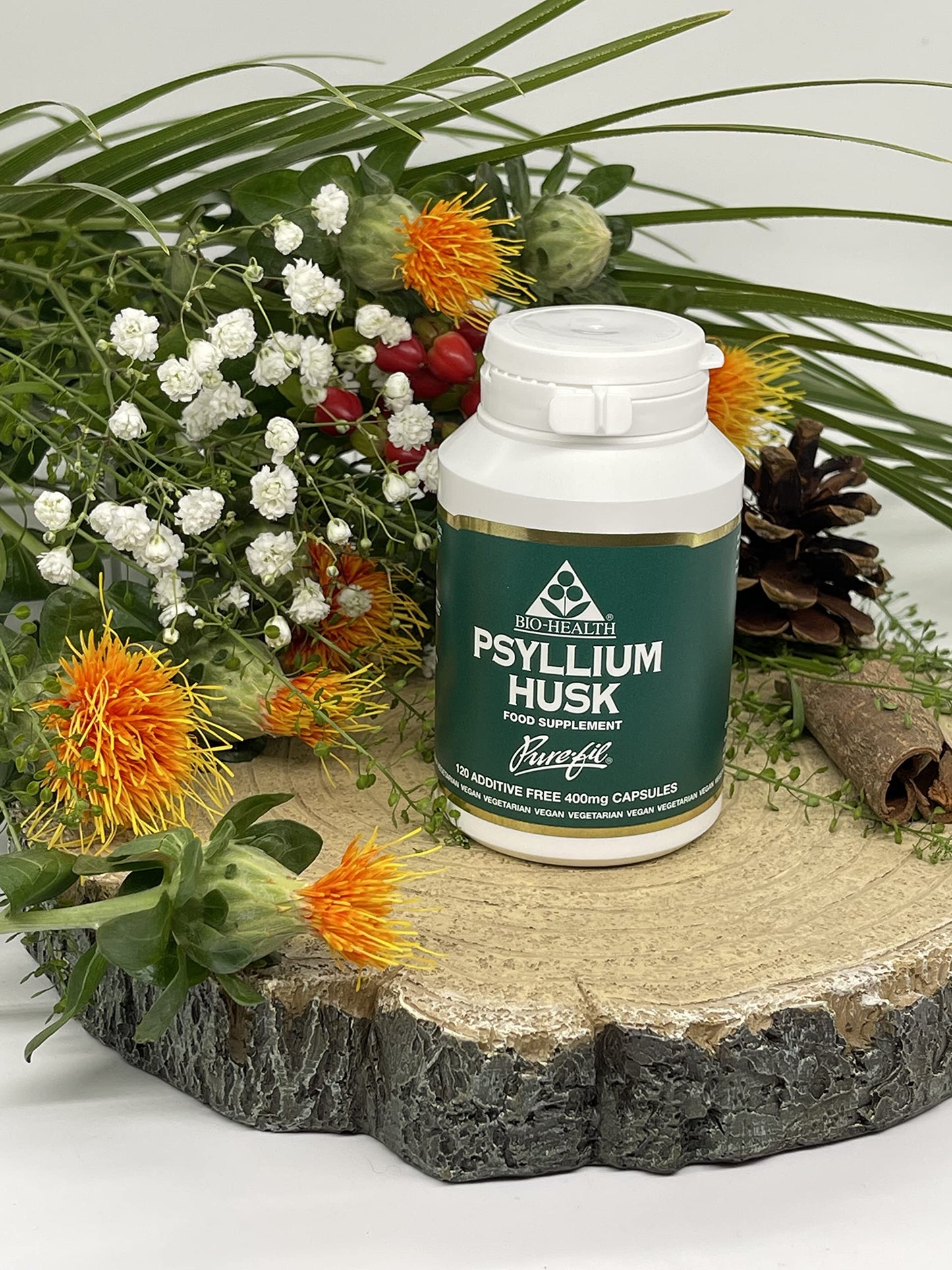 Bio-health Bio-Health Psyllium Duo Husk Pure Powdered Husk Food Supplement, Support for Healthy Intestinal Function and Healthy Cholesterol Levels, Additive Free 2 x 120 Capsules
