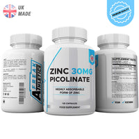 Zinc 30mg as Picolinate 120 Capsules Made in The UK by Freak Athletics