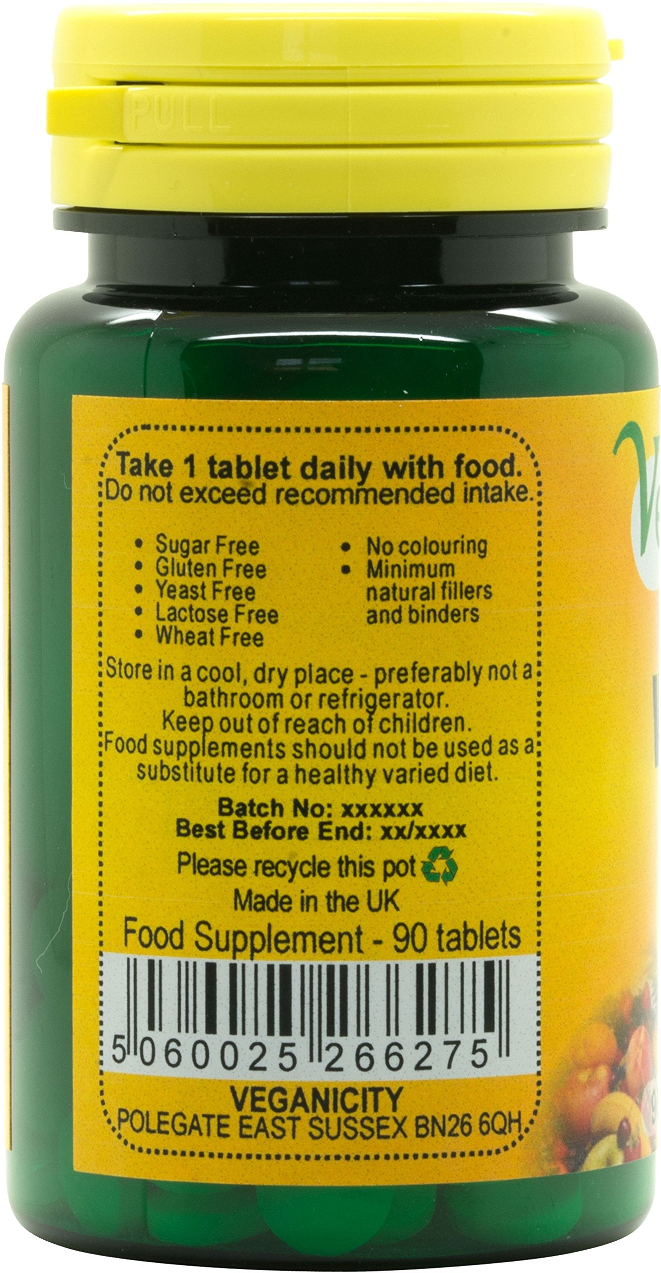 Veganicity Vitamin D2 800iu : Vitamin D General Health & Joint Supplement : 90 Tablets