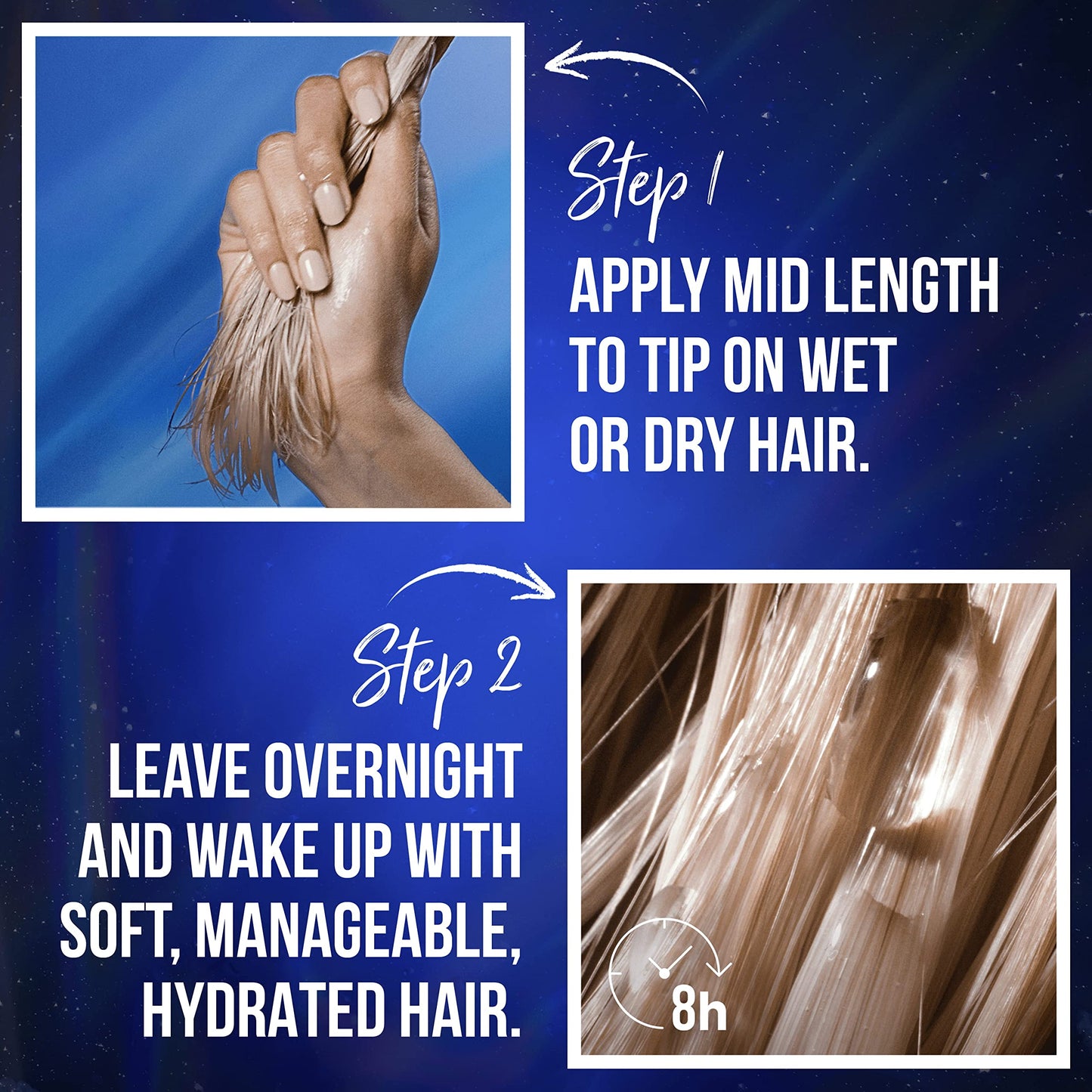Pantene Hydra Night Hair Serum For Dry Damaged Hair, Leave-in Hair Treatment, 8H Active Serum Overnight Beauty Reset With Biotin, Baobab Essence And Hyaluronic Acid, 70ml