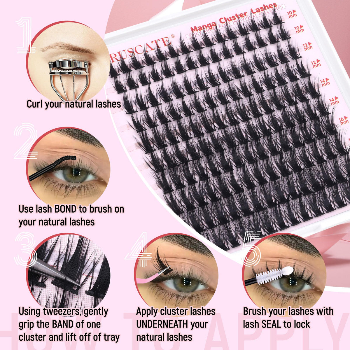 CORUSCATE Manga Cluster Lashes Fairy Wispy Individual Eyelashes Anime Lashes Individual Cluster Natural Lash Clusters Asian Style Manhua Eyelash Clusters 10-18 MM DIY Wet Look Lash Extension