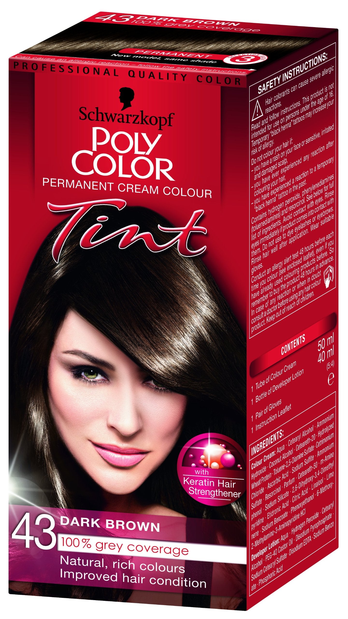 Schwarzkopf Poly Color Hair Colour 43 Dark Brown