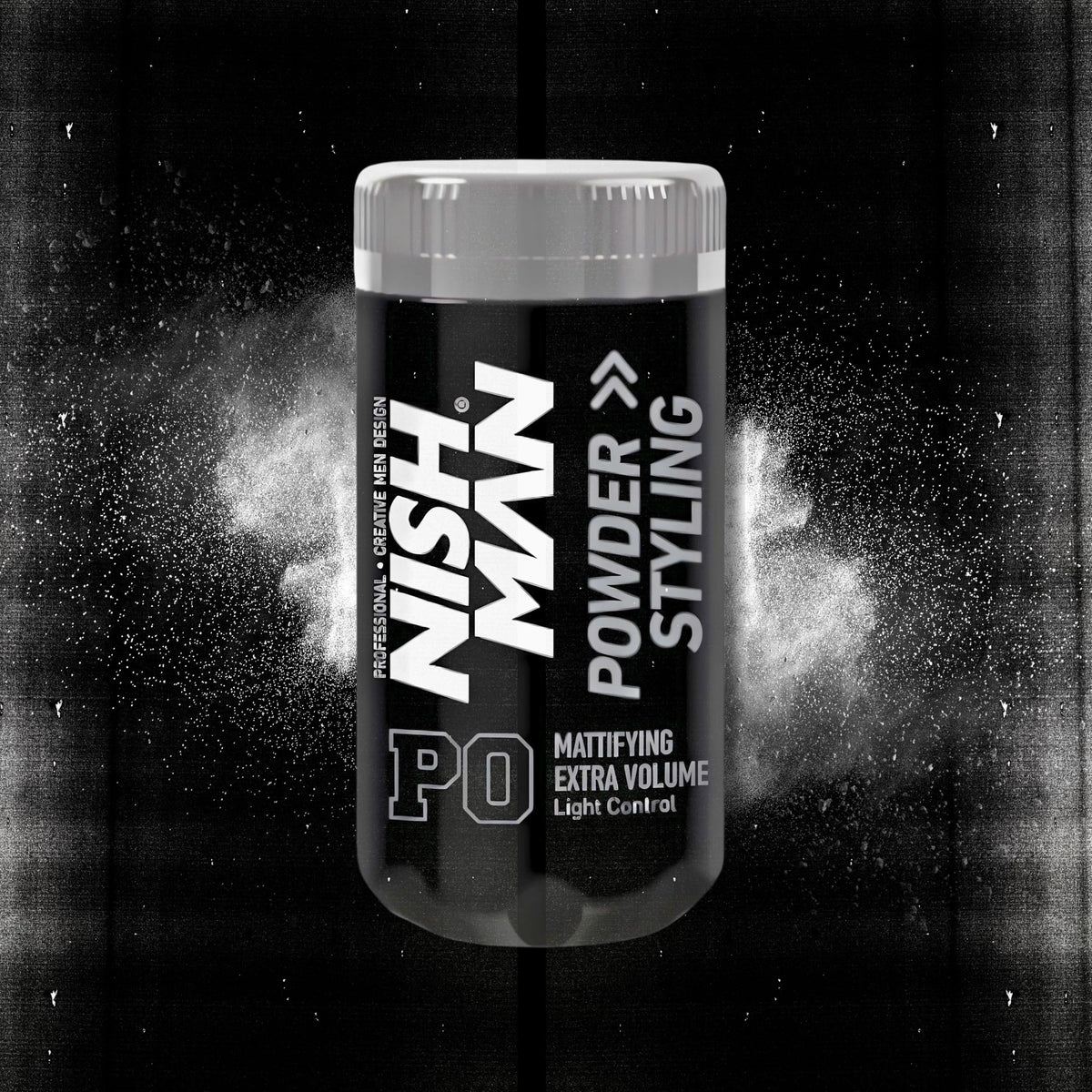 nishman NISHMAN Hair Volume Powder, 20 gr | Light Control | Natural Matte Look | Hair Styling Powder Men | Hair Texture Powder Wax | Texturising, Volumising Hair Powder Men (P0 Extra Volume)