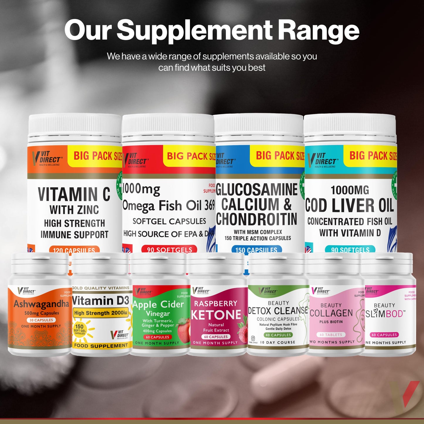 Vit Direct - Vitamin C with Zinc - High Strength - 90 Vegan Capsules - Supports Muscle Growth - Reduces Tiredness & Fatigue - VIT C & Zinc Daily Supplements - Long-Term Support