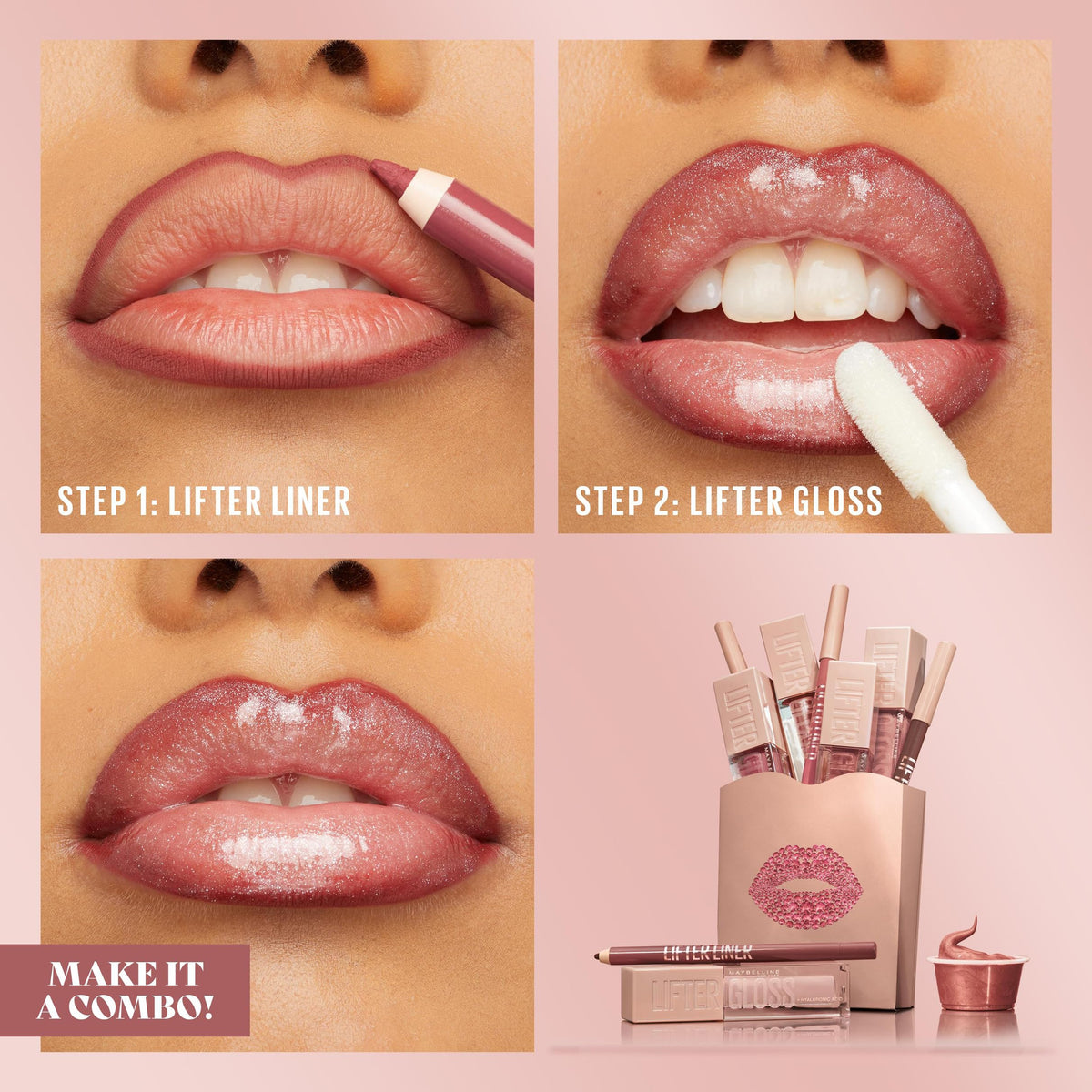 Maybelline New York Lifter Liner Lip Liner, Long-Lasting Creamy Colour, Smooth Application and Comfortable Feel, With Hyaluronic Acid and Jojoba Oil, Available in 10 Shades, Shade: On It