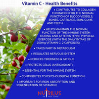 Nutrilus Natural Vitamin C Capsules from Acerola Cherry 500mg Extract - High Bioavailability Supplement - not Ascorbic Acid - Fruit and Herbs Extracts - not Tablets