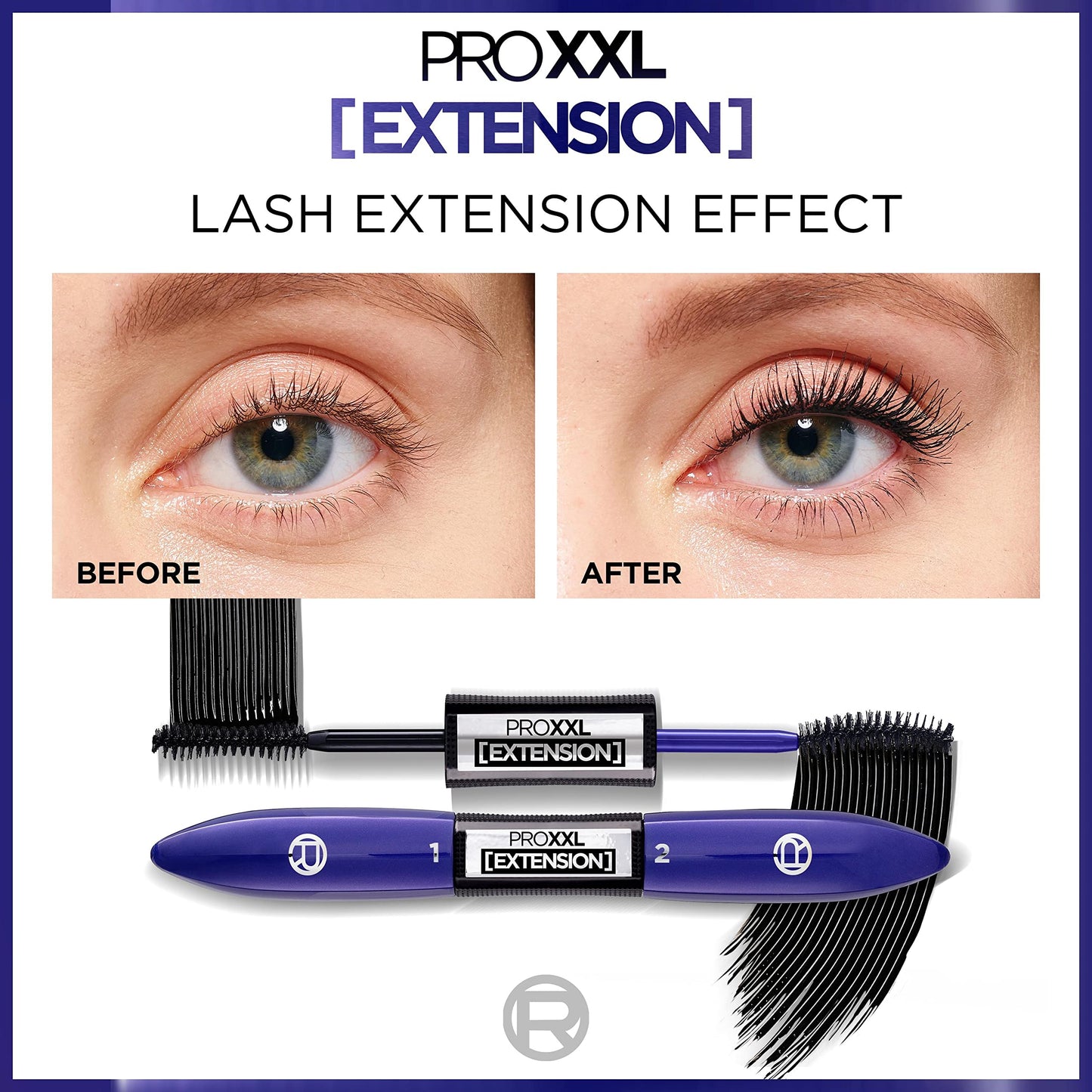 L'Oreal L'Oréal Paris Mascara, Salon Lashes, Extension Effect, Long-lasting, No Clumping or Smudging, Pro XXL Extension, Black