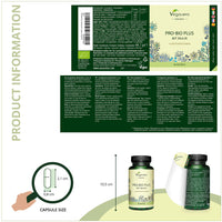 Probiotics & Prebiotics Vegavero® | 100% Organic | 10 Strains (Lactobacillus + Bifidobacterium) | 4 Billion Active Bacteria & Inulin from Agave | 90 Vegan Capsules | NO Additives
