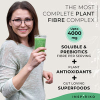 Organic Prebiotic Fibre Supplement - Award Winning Gut Health Supplement with 9 High Fiber Superfoods - High in Soluble Fibre Powder, Prebiotics & Insoluble Fibre. 180 Grams. by Inspiriko