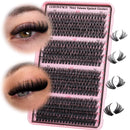 Goddvenus Fluffy Individual Eyelashes 60+70+80+100D Clusters Lashes 320Pcs Lash Clusters DIY Lashes Individual Cluster Russian D Curl Eyelash Clusters 12-18mm Mix Individual Lashes