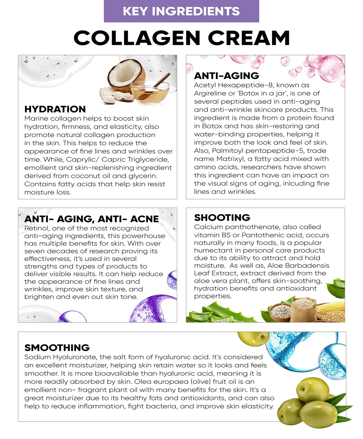 PERFECT LOOK LONDON Perfect Look London Collagen Specialist, Night Face Cream with Collagen Marine, Peptide, Retinol, Hyaluronic Acid and Vitamin B5, Firm and Tone, Anti Wrinkle Cream 50ml