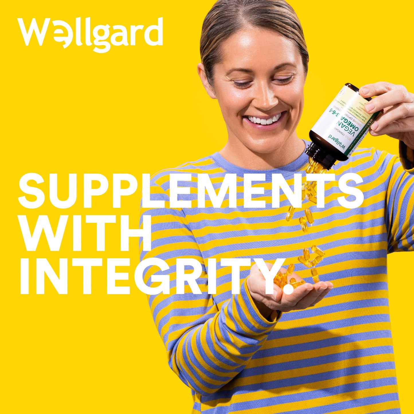 Vegan Omega 3 6 9 Capsules by Wellgard - High Strength 1386mg Flaxseed Oil Capsules with Alpha Linolenic Acid (ALA), Linoleic Acid (LA), Vitamin E