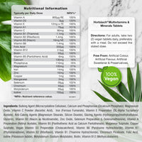 Multivitamin Tablets for Men and Women | 365 Count | with 24 Essential Nutrients Including Vitamin D, B12, Zinc and Iron | 100% Vegan Supplement | by Horbaach