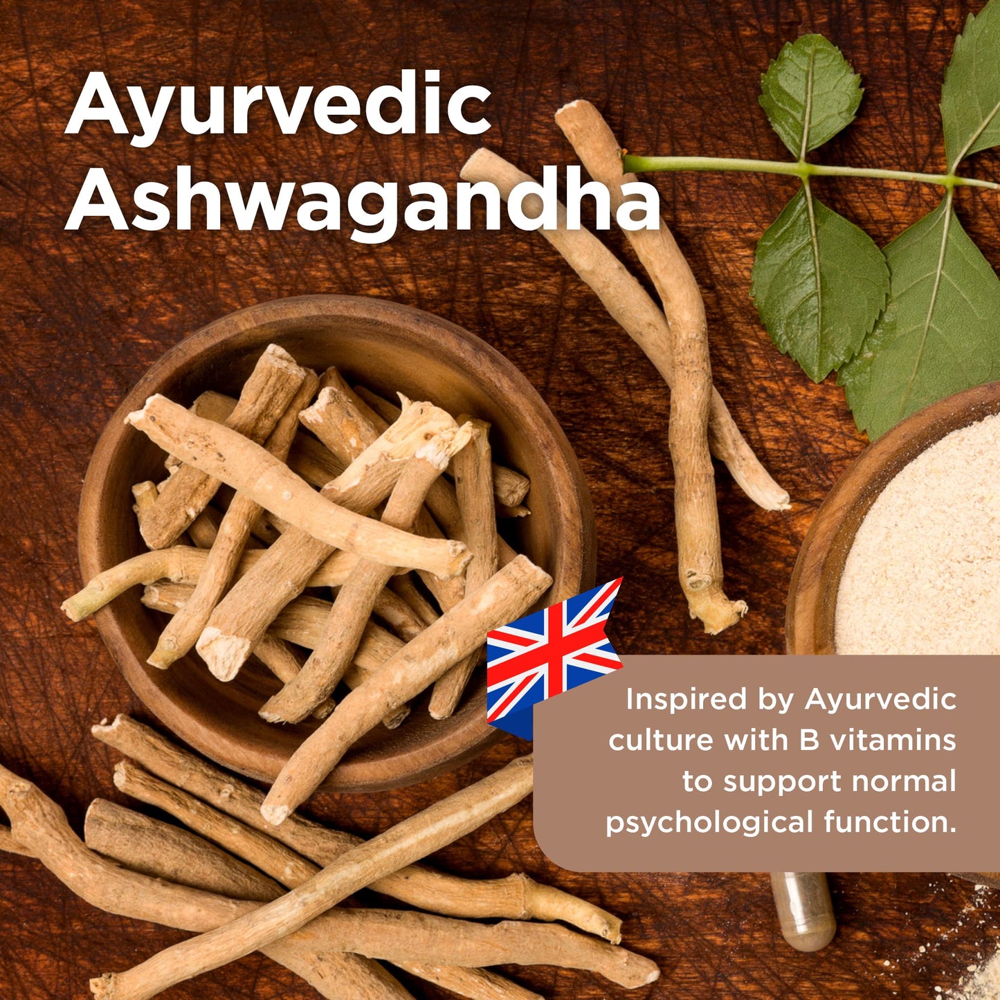 Healthspan Ashwagandha | 60 Capsules | Supports Relaxation & Mental Wellbeing | 500mg KSM-66 Ashwagandha | Added Vitamins B6 & B12 | Ayurvedic | Vegan