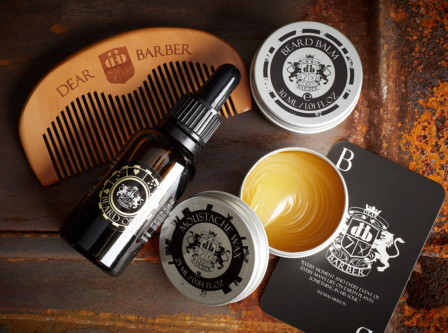 Dear Barber Moustache Wax, Flexible, Easy Styling Strong Hold, Protects Skin Conditions Hair, Keep Hold All Day, 25ml