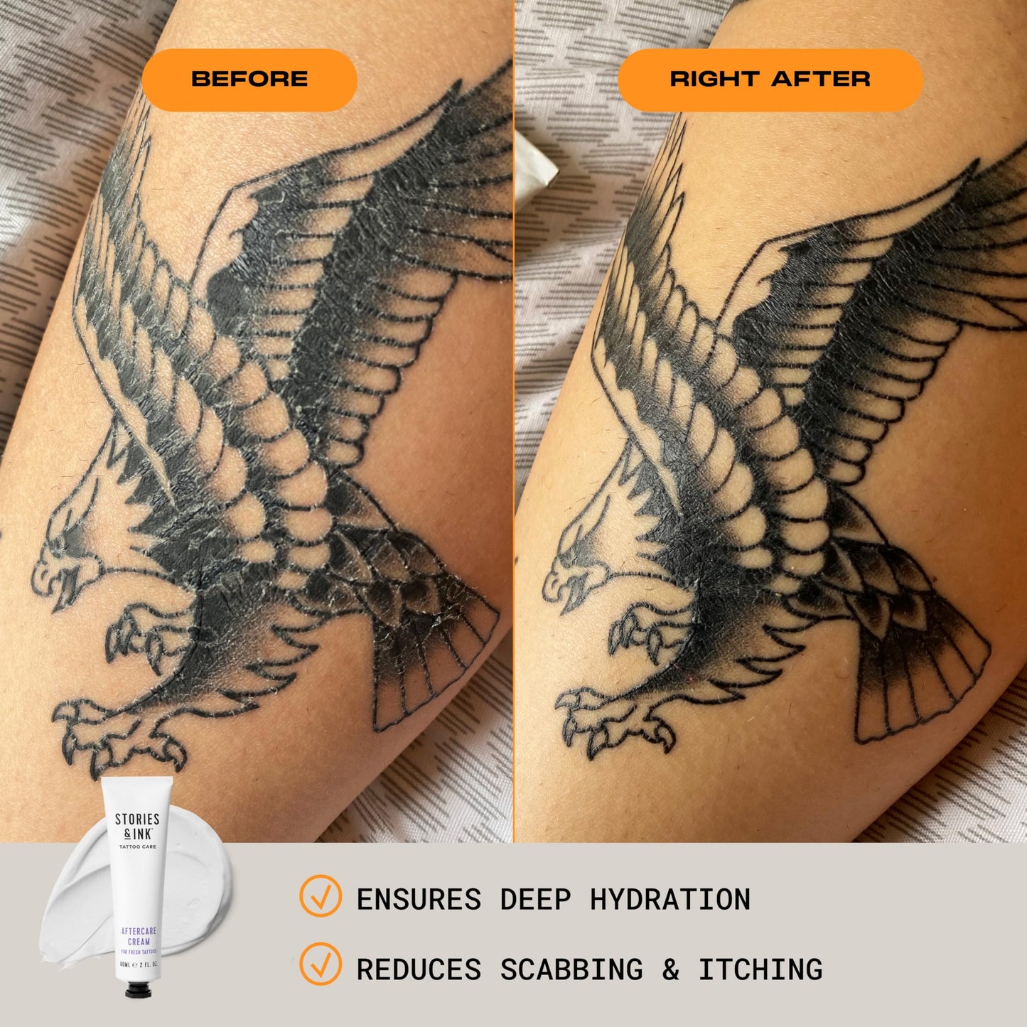 Stories & Ink | TATTOO AFTERCARE DUO - 2-Step Routine to Aid Natural Healing of Fresh Tattoos. Contains: x1 Tattoo Aftercare Cream & x1 Tattoo Aftercare Foam Cleanser