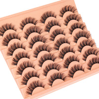 Goddvenus Lashes Natural False Eyelashes Fluffy 5D Russian Strip Lashes16mm Cat Eye Lashes Fake Lashes Fluffy 14 Pairs CC Curl Wispy Eyelash Pack