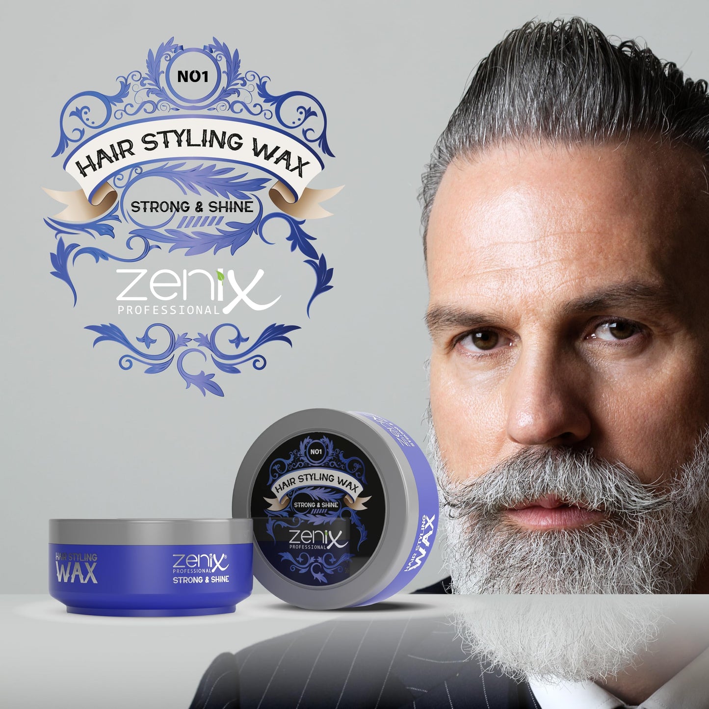 Zenix Hair Styling Wax STRONG & SHINE Aqua Wax 150 ml || Strong Hold Hair Gel Wax || Edge Control for Men & Women || Long Lasting Hair Wax || Hair Shaper Wax (BLUE)