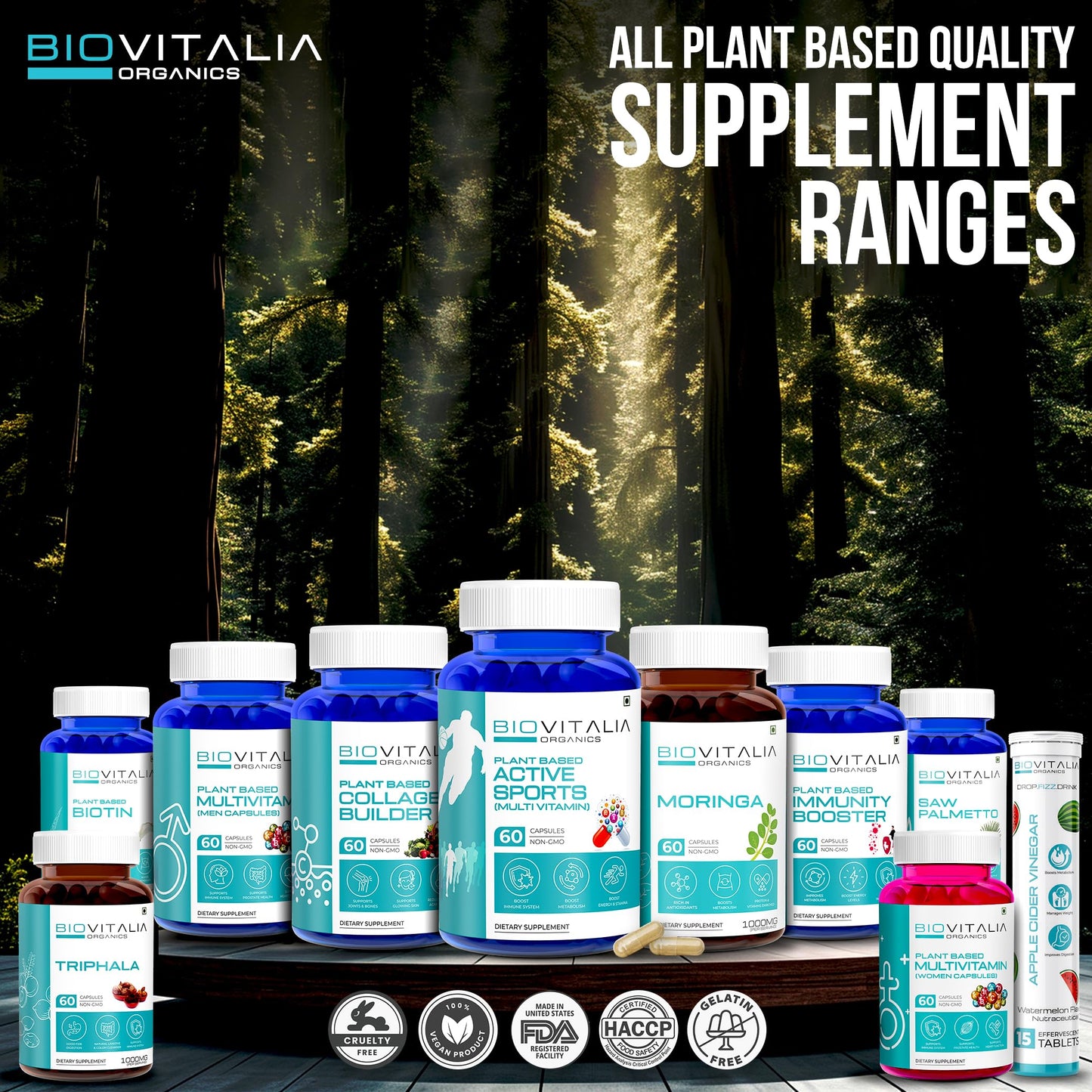Biovitalia Organics Biovitalia Ashwagandha 1000mg Capsule | Dietary Supplement for Men & Women | Promotes Supports Muscle Health| Support Daily Active Life- 60 Vegan Capsules