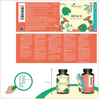 Vegavero Reflu-X Complex | Natural Antacid | Stomach Capsules for Reflux and Gastritis | with Mucosave®, Olive Leaf Extract, Sodium Alginate, Chamomile | NO Additives | 120 Capsules | Vegan