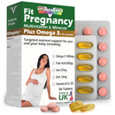 VitaGenerics VITAGENERICS FitPregnancy Multivitamin & Minerals Plus Omega 3, 30 Tablets Plus 30 Capsules, with Zinc, Iron & B Vitamins, Made in UK