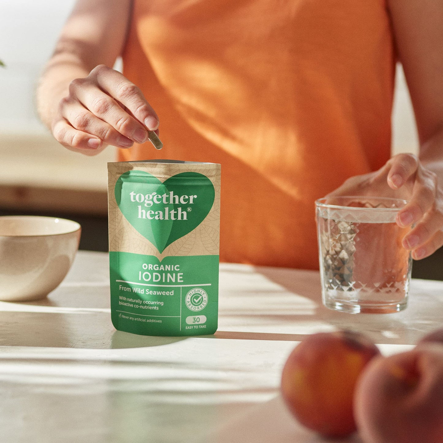 Organic Seaweed Iodine Supplement – Together Health – from Organic Seaweed – Natural Source of Iodine – Vegan Friendly – Made in The UK – Pack of 4-120 Vegecaps