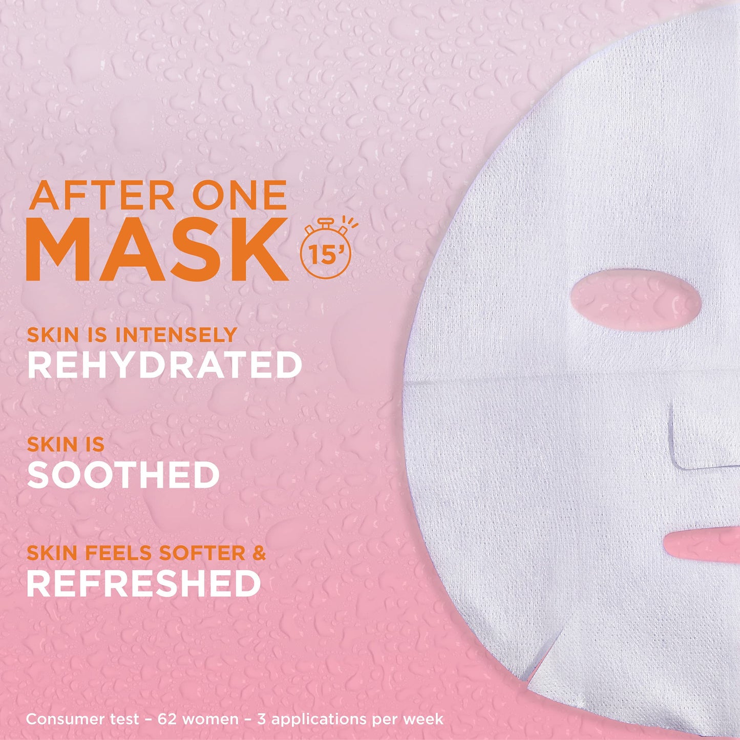 Garnier Moisture Bomb Chamomile and Hyaluronic Acid Sheet Mask, Hydrating & Soothing Face Mask, For Sensitive Skin, Biodegradable and Vegan Tissue, 28 g