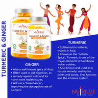 Nutrilus Turmeric and Ginger 60 Natural Orange Gummies - High Strength, Vegan Supplement - 13,500mg per Serving - 95% Curcuminoids (60 Gummies)