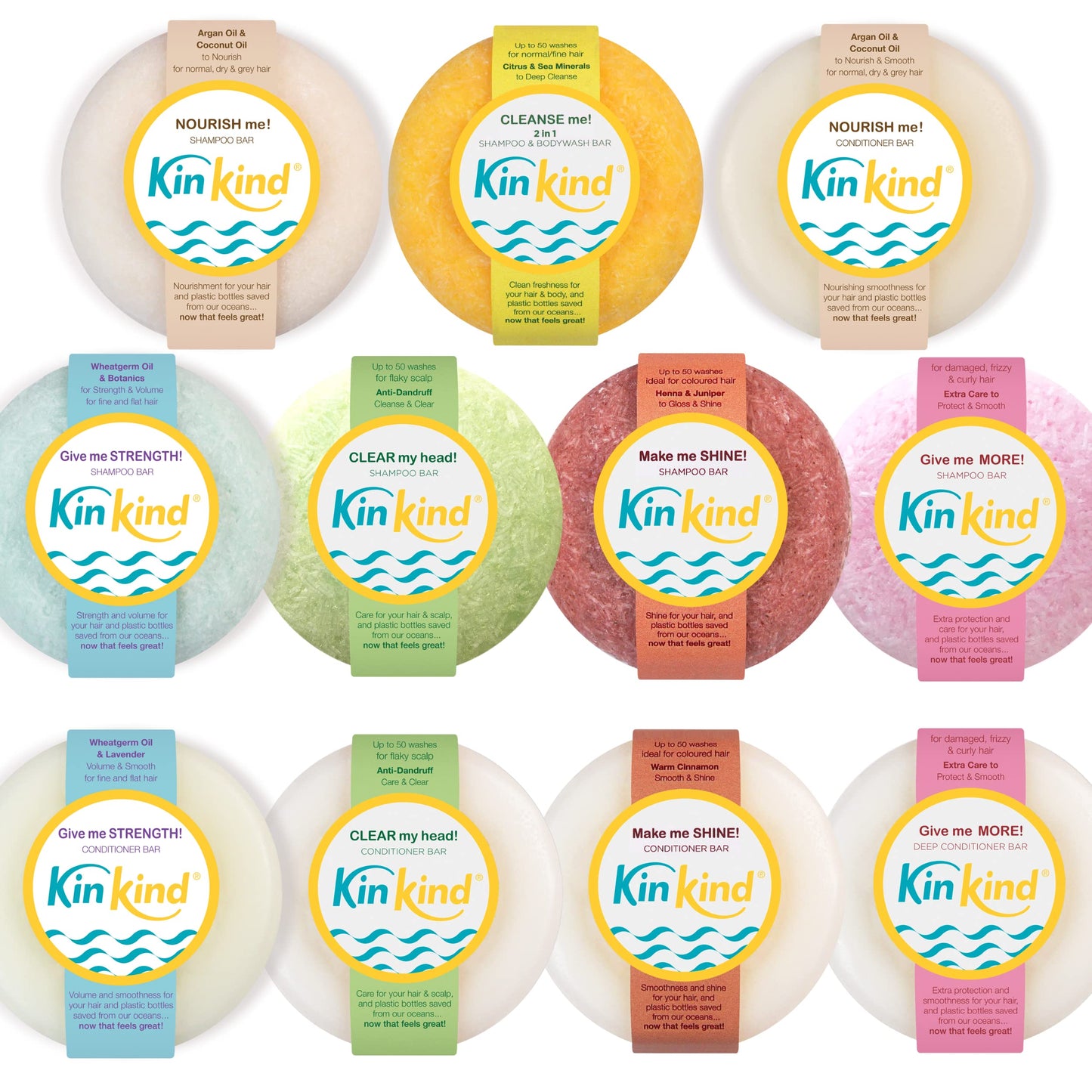 KinKind CLEANSE me! 2 in 1 Shampoo & BodyWash Bar. Soap free Shampoo bar for normal to greasy hair. Ideal for men. Up to 50 washes. Vegan, Cruelty Free, UK made