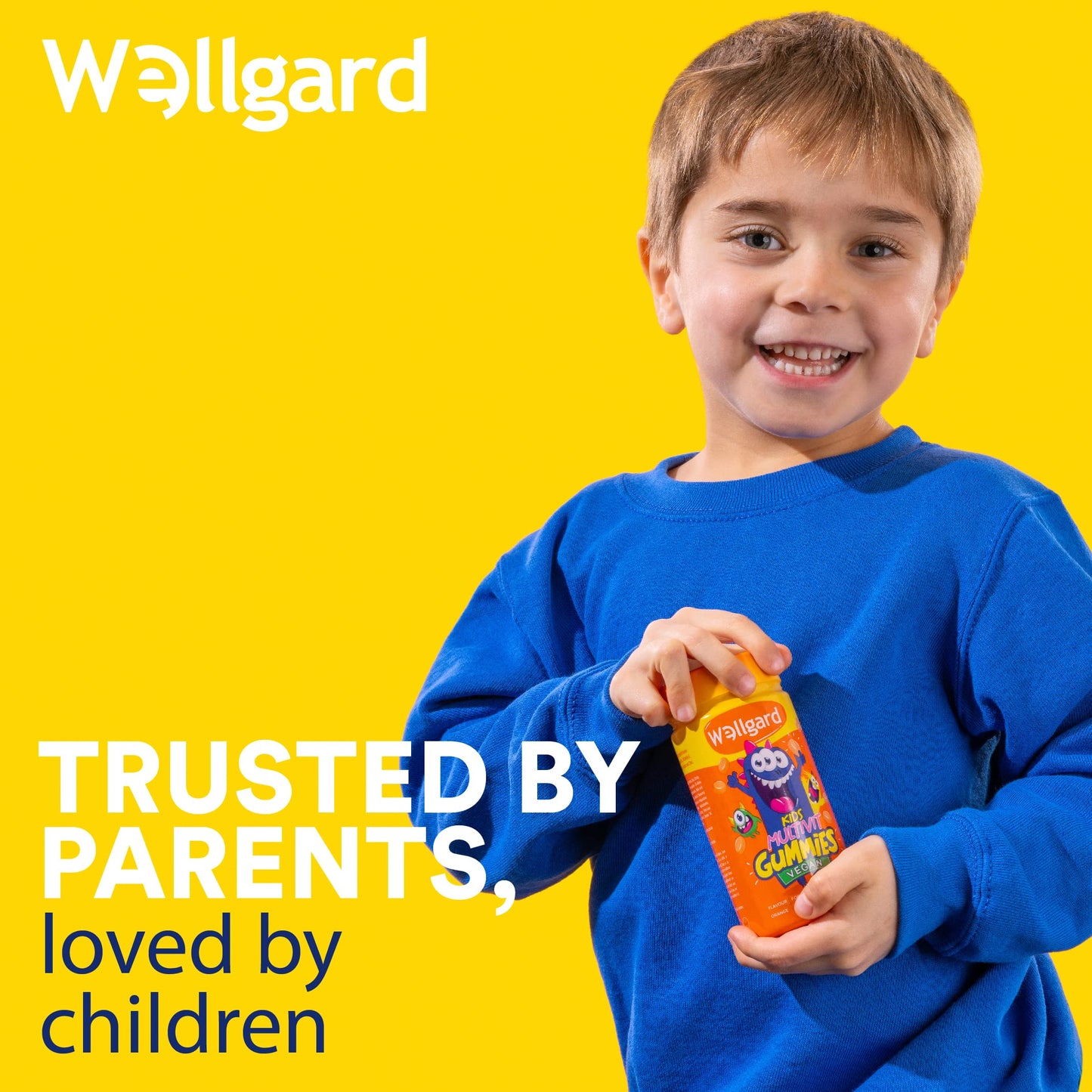 Wellgard Vegan Childrens Vitamins, Kids Multivitamin Gummies - Kids Vitamins Multivitamins, 60 Gummies, Orange Flavour