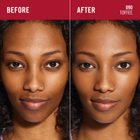 Rimmel Multi-Tasker Wake Me Up Foundation & Concealer 090 Toffee, Depuffs & Brightens Dark Circles, Metallic Cooling Applicator, Caffeine & Victamin C, 2% Niacinamide, Vegan, Cruelty free